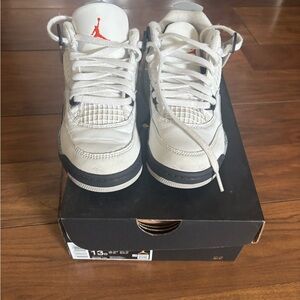 Jordan Kids White and Black Sneakers